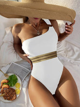 Sexy Patchwork Hollowed Out Solid Color One Piece Bikini